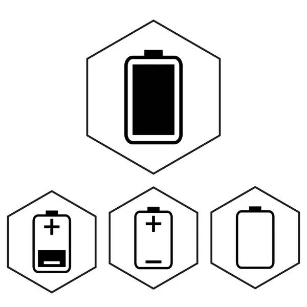 Einfaches Akku-Symbol mit Ladestand. Polygonebene — Stockvektor