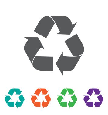 Vektör geri dönüşüm sembolü. Geri dönüşüm vektörü simgesi.