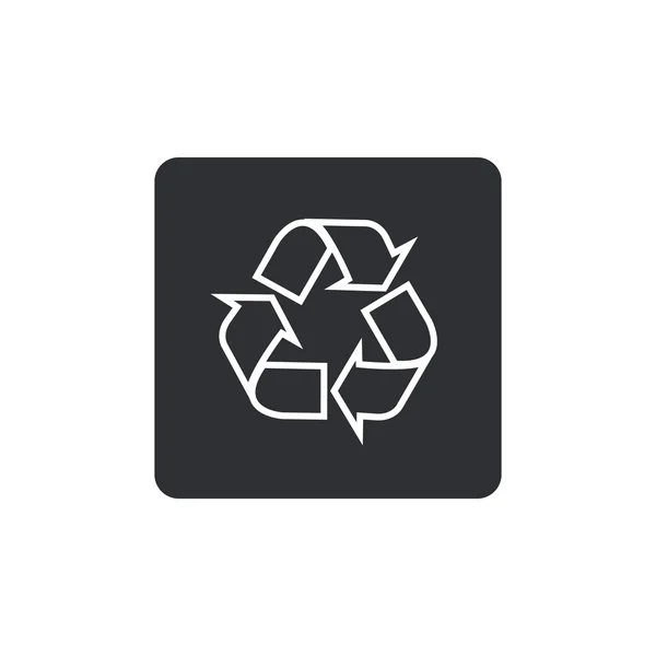 Vector recycle symbol. recycle vector icon. black button — Stock Vector
