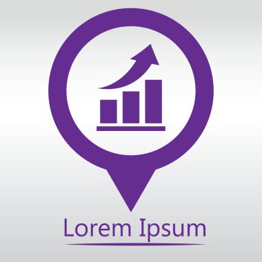 Vektör büyüyen grafik simgesi. Infographic grafik vektör. simge harita PIN
