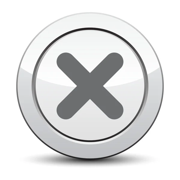No icon. silver button. eps 10 — Stock Vector