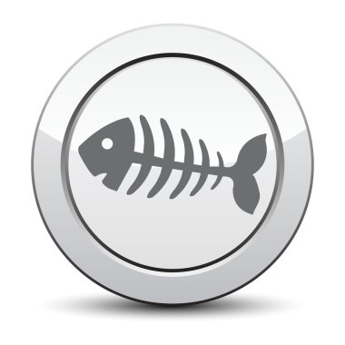 Balık kemik, iskelet balık. gümüş düğmeye