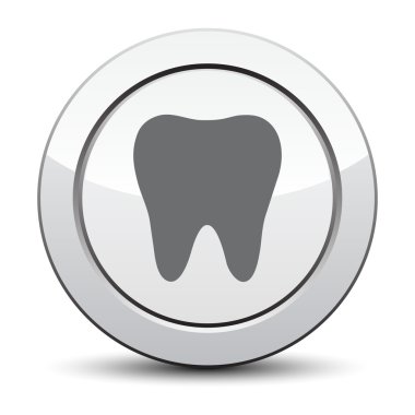 Diş kutsal kişilerin resmi, gümüş düğme. EPS 10