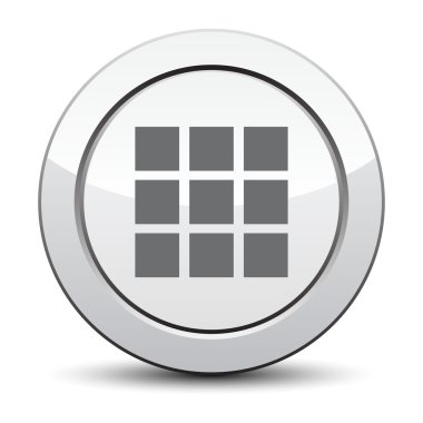 Küçük kılavuz simgesi. Galeri Görünümü seçeneği sembolü. gümüş düğmeye