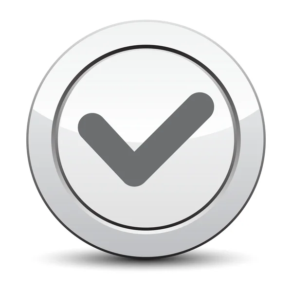 Yes icon. silver button. eps 10 — Stock Vector