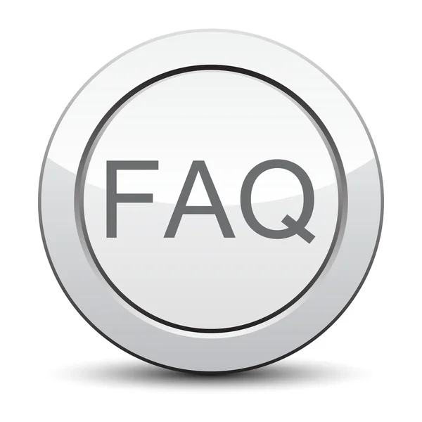 FAQ Blue Vector ikon. Silver-knappen. — Stock vektor