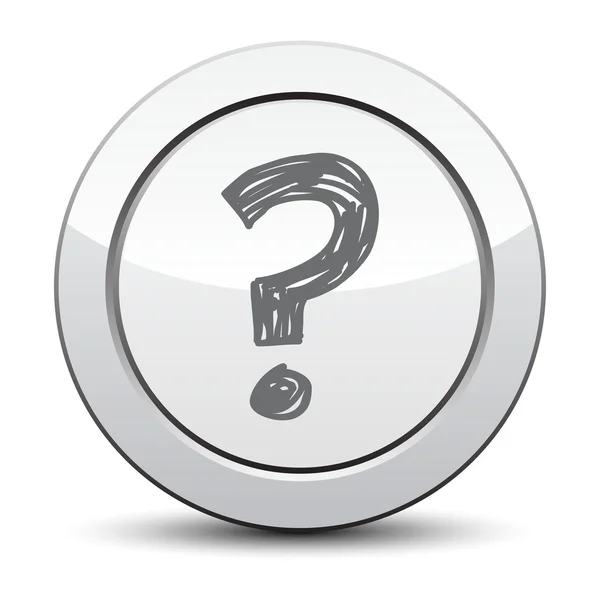 Soru işareti simgesini işaret, gümüş düğmeye sormak — Stok Vektör