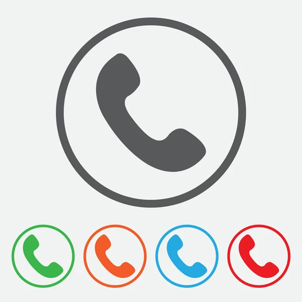 Telephone receiver vector icon. phone icon. Round Button Collection — Stock Vector