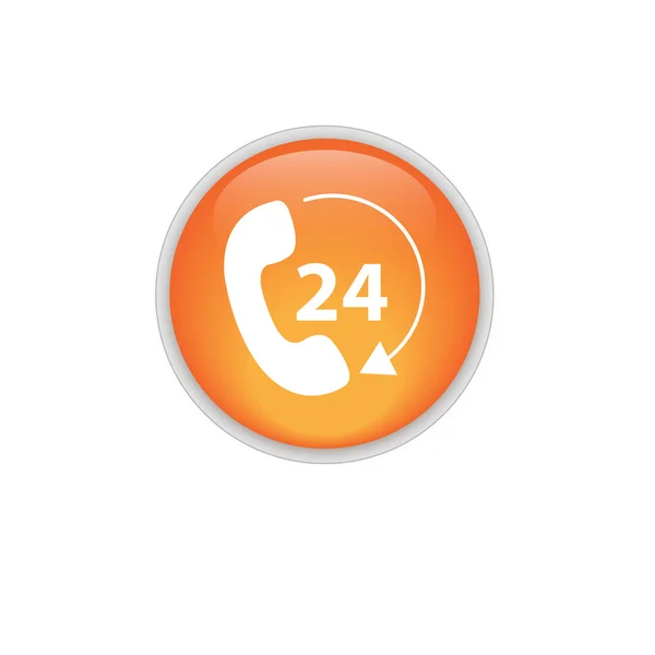 Ícone de vetor receptor de telefone. ícone do telefone. botão laranja — Vetor de Stock
