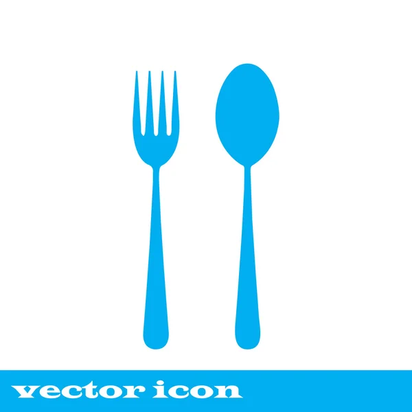 Fork and spoon icon - tanda restoran ,. - Stok Vektor