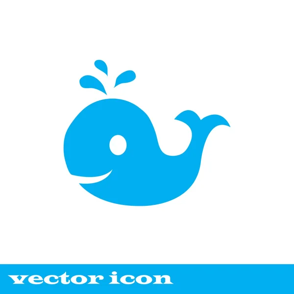 Baleia, ícone de vetor azul. eps 10 — Vetor de Stock