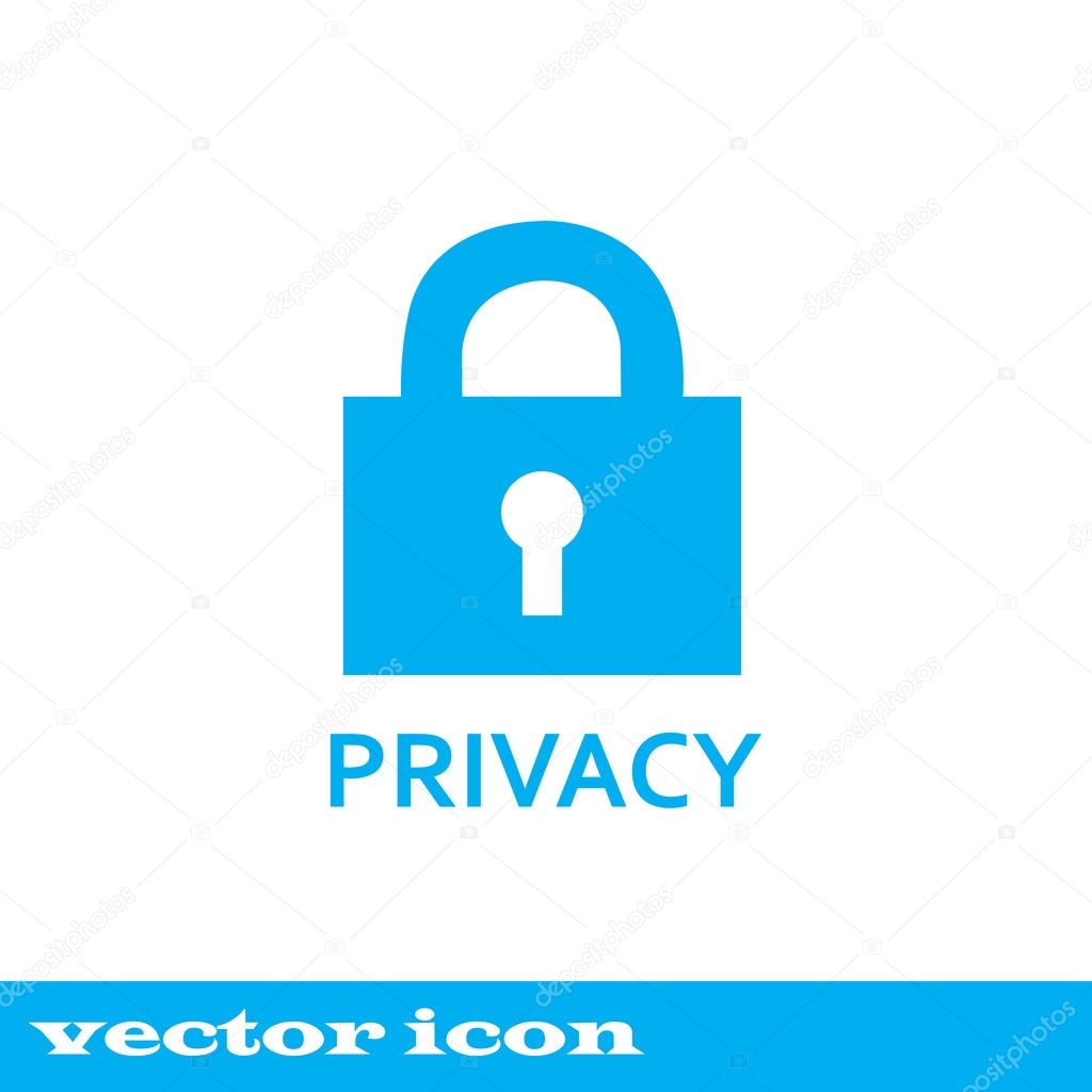 Privacy lock icon, blue icon — Stock Vector © chortenya 83063008