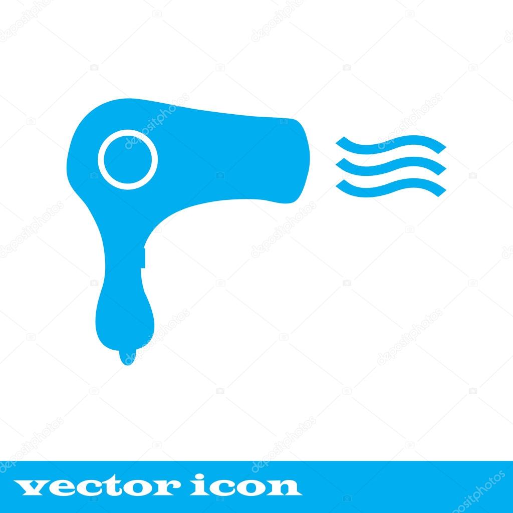 Vintage emblem medal. Hairdryer sign icon. Hair drying symbol. Blowing hot air. Turn on.  Classic flat icon. Vector