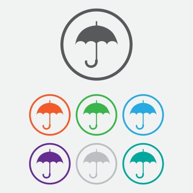 Şemsiye simgesi. EPS 10. çerçeve ile yuvarlak düğmesi