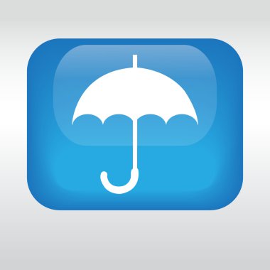 Şemsiye simgesi. EPS 10. Mavi düğme