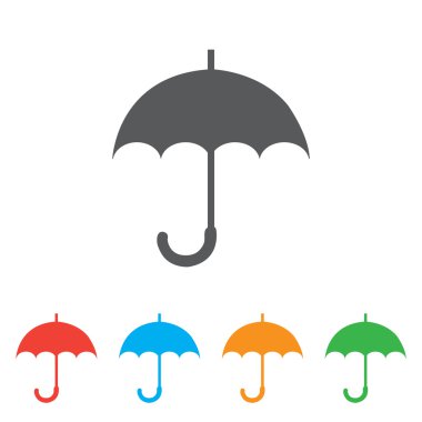 Şemsiye simgesi. EPS 10. Yuvarlak düğmesi koleksiyonu