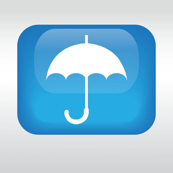 Umbrella icon. eps 10.  blue button — Stock Vector