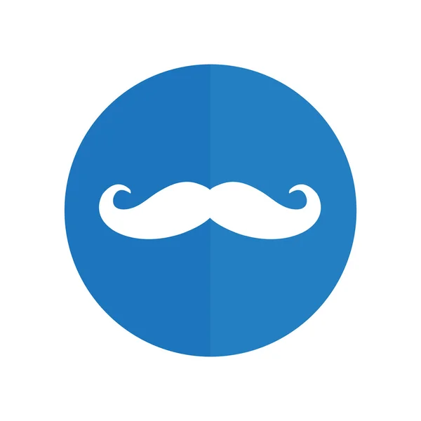 Un bigote. Icono plano único. Ilustración vectorial. icono de pin de mapa — Vector de stock