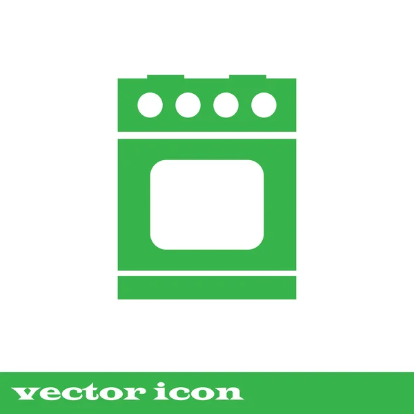 Ícone do vector do fogão. ícone do fogão. ixon verde — Vetor de Stock