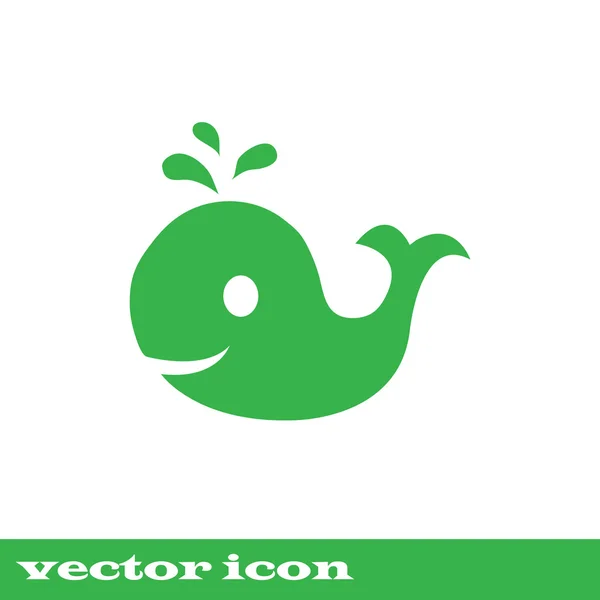 Ballena, icono del vector verde. eps 10 — Vector de stock