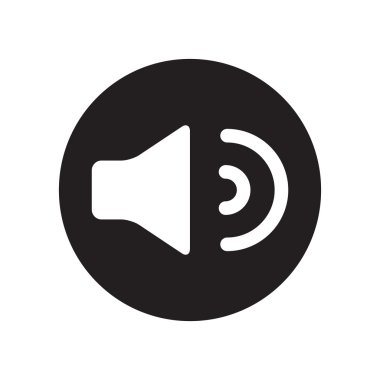 siyah ve beyaz ses, hoparlör ses ayarı simgesi, klasik düz simgesi. Vektör