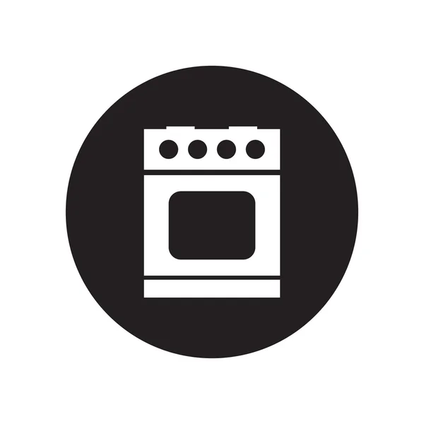 Black and white Stove vector icon. cooker icon — Stock Vector