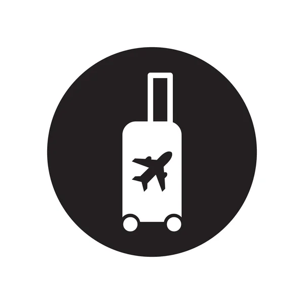 Zwart-wit Traveling bag. Klassieke platte pictogram. Vector — Stockvector