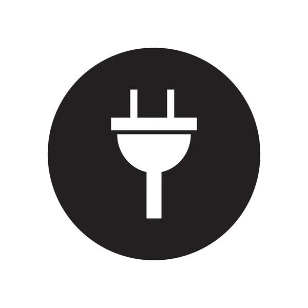 Zwart-wit stekker pictogram elektriciteit teken. Klassieke platte pictogram. Vector — Stockvector