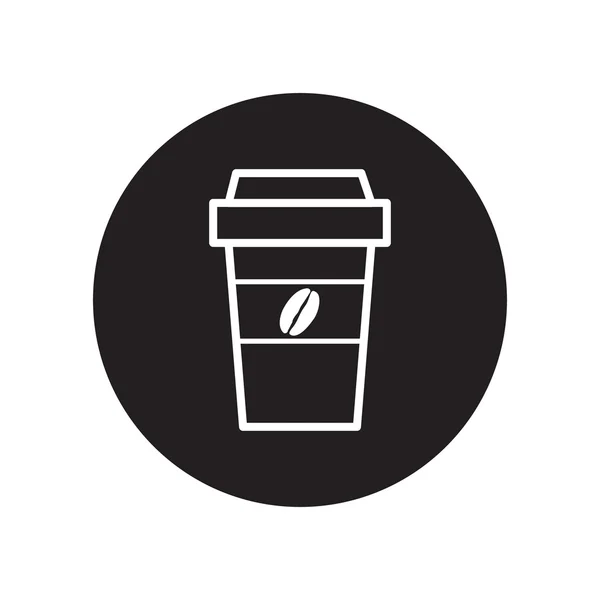 Blanco y negro papel para llevar taza de café icono — Vector de stock