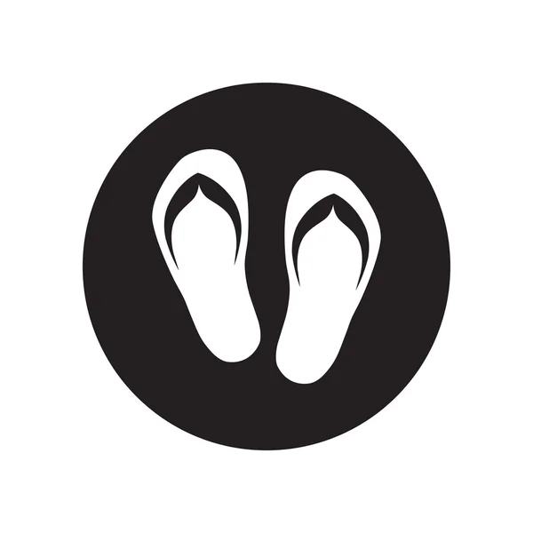 Black and white Pair of flip-flops — Stock Vector