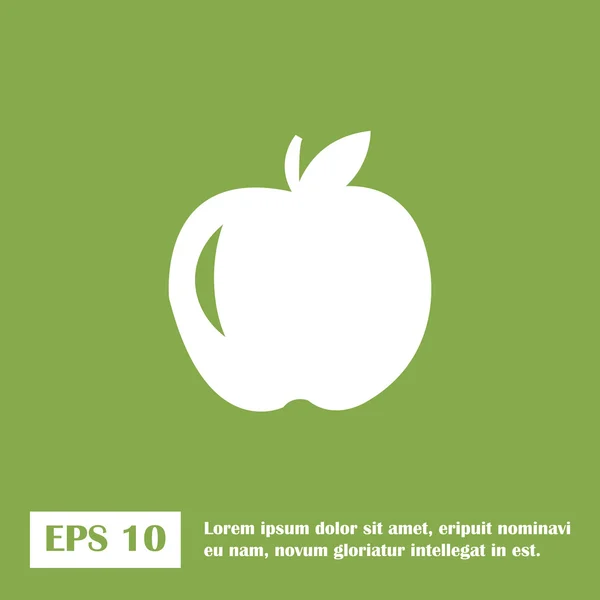 Organik gıda tasarım. elma. EPS 10. Yeşil simge — Stok Vektör
