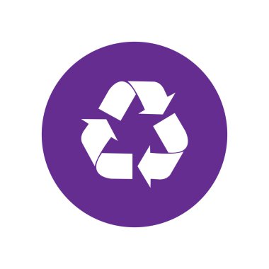 vektör geri dönüşüm sembolü. geri dönüşüm vektör simgesi. Menekşe simgesi