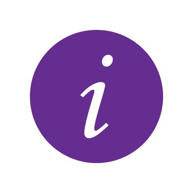 Bilgi işareti. Vektör simgesi. Menekşe simgesi