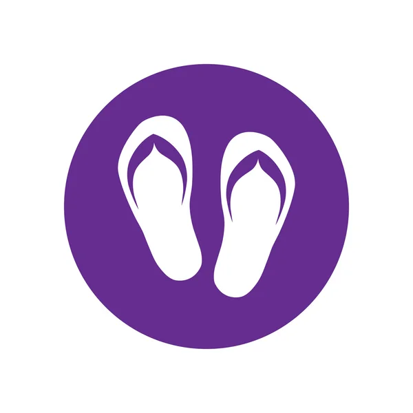 Paar Flip Flops. Violette Ikone — Stockvektor