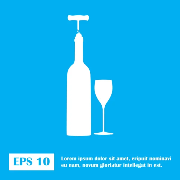 Wektorowe ikony związane z wina w tym butelka wina, kieliszek do wina, korkociąg. — Wektor stockowy