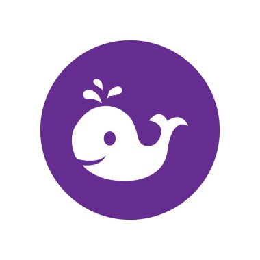 Balina, Menekşe vektör simgesi. EPS 10