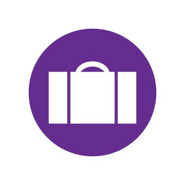 Bavul - vektör simgesi. Menekşe simgesi