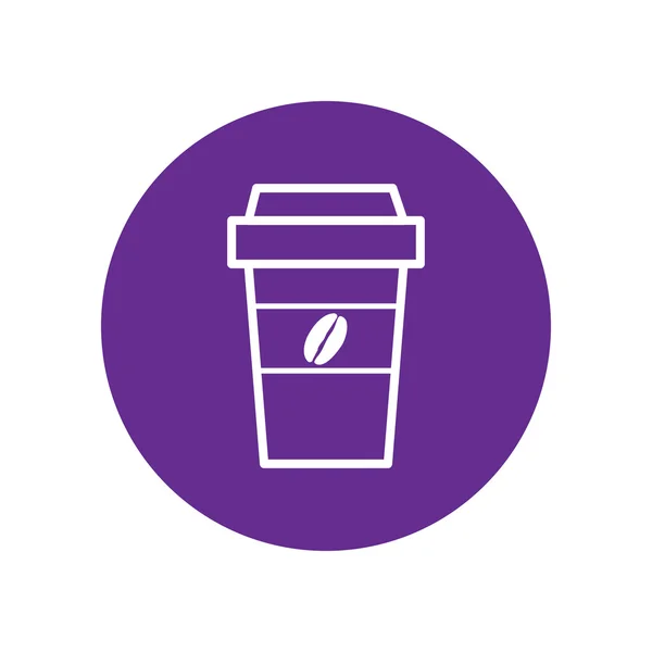 Takeaway ícone copo de café de papel. ícone violeta — Vetor de Stock