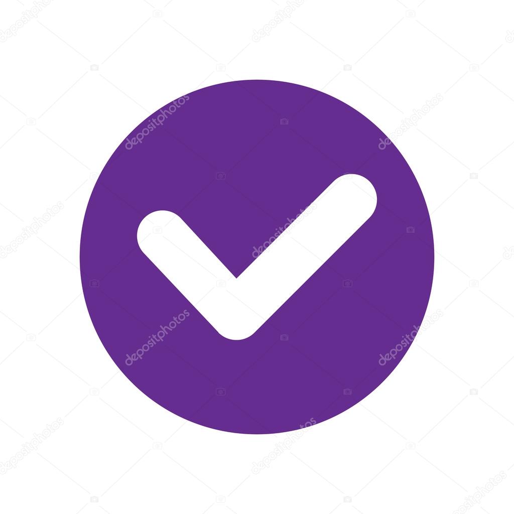 yes icon. violet vector icon