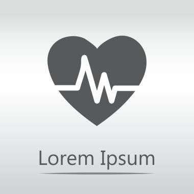 Kalp atışı Ekokardiyografi kalp sınavı şeklinde kalp ve kalp atışı. siyah simgesi