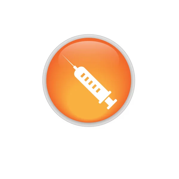 Wektorowe ikony strzykawki. pomarańczowy przycisk — Wektor stockowy
