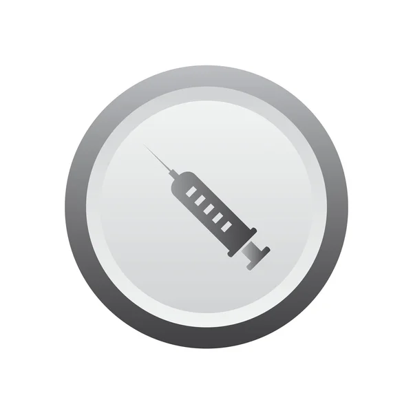 Vector iconen van de spuit. grijze knop. — Stockvector
