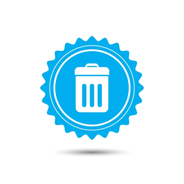 Vintage emblem medal. Trash bin. Classic flat icon. Vector — Stock Vector