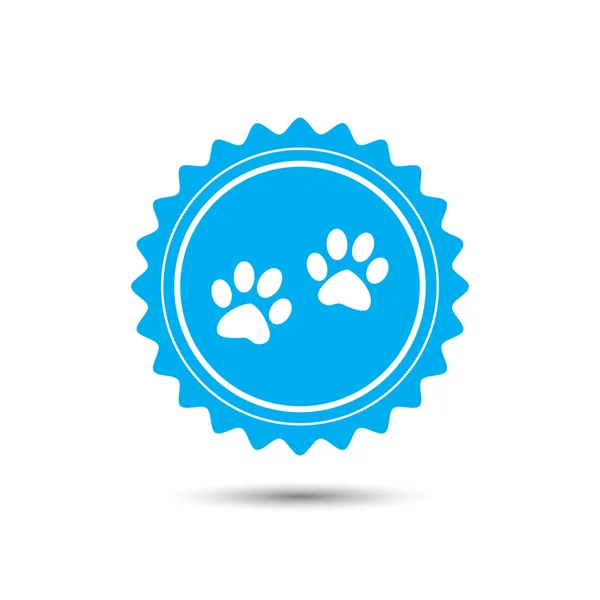 Vintage emblem medal. Paw sign icon. Dog pets steps symbol.  Classic flat icon. Vector — Stock Vector