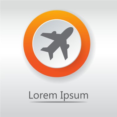 Uçak işareti. Uçak sembolü. Seyahat etmek simge. Uçuş düz etiket. Klasik düz simgesi. Vektör