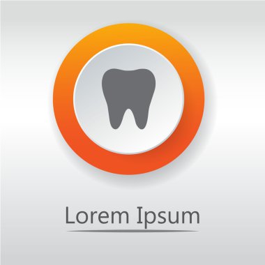 Diş simgesi. Klasik düz simgesi. Vektör