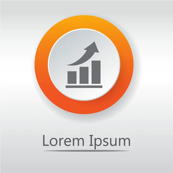 Vektör büyüyen grafik simgesi. Infographic grafik vektör. Klasik düz simgesi. Vektör