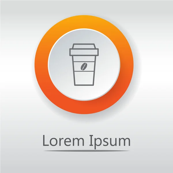 Takeaway paper coffee cup icon. orange icon — Stock Vector