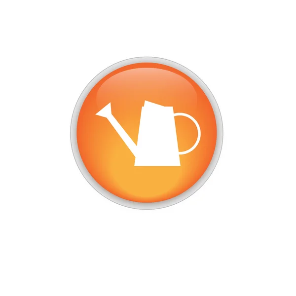 Watering can icon.  orange button. vector — Stock Vector