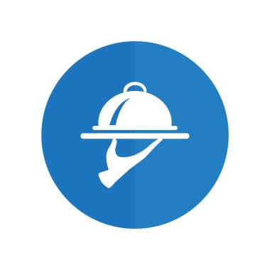 Yemek servis tepsisi tabağı. Mavi kutsal kişilerin resmi